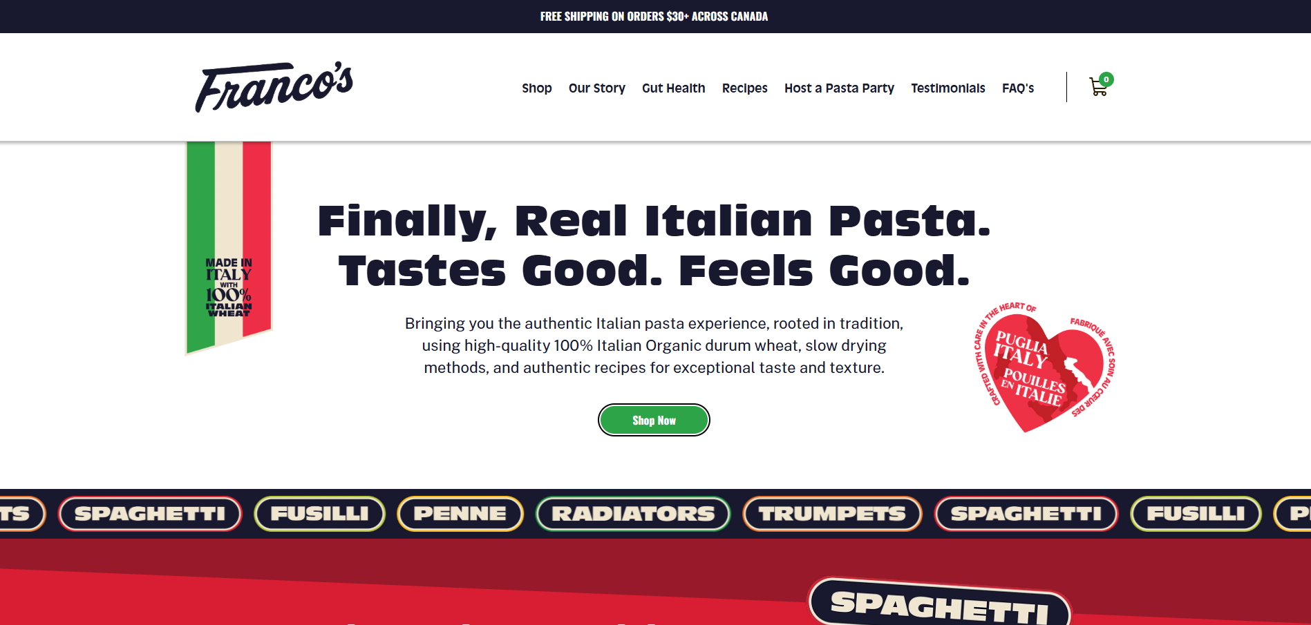 Franco's Pasta — projects preview