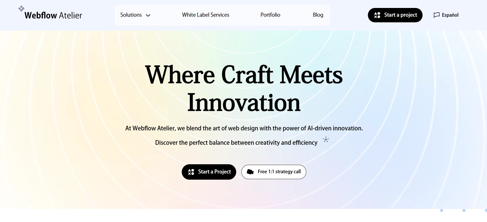 Webflow Atelier — projects preview